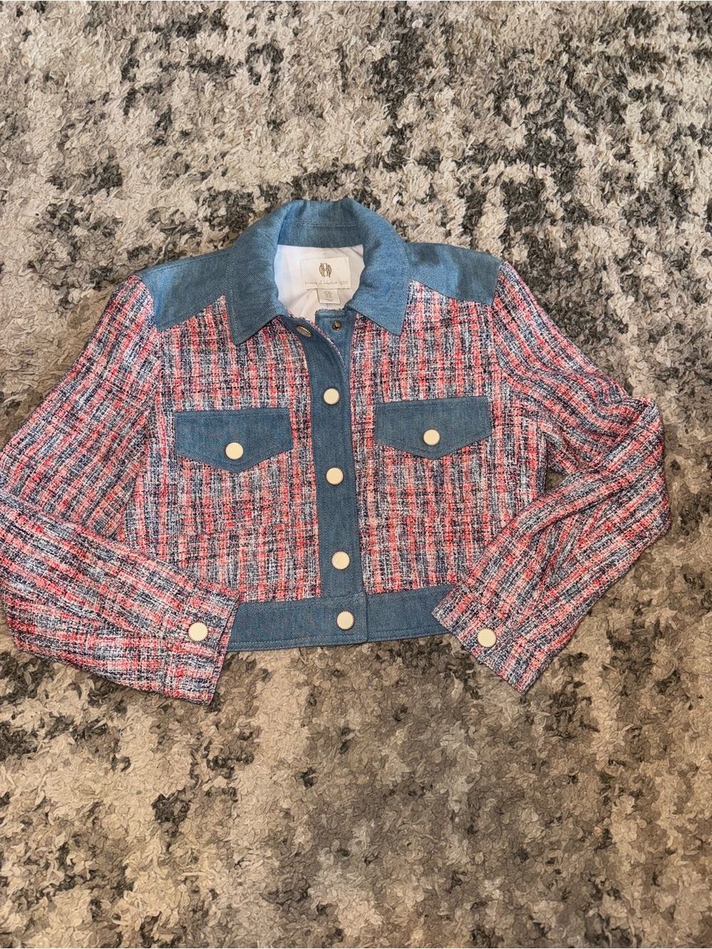HOUSE OF HARLOW 1960 NEW Tweed Denim
Western Style Jacket Size M